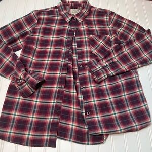 Burton Durable Goods Purple Plaid Flannel Button Up Shirt Women's Large 489